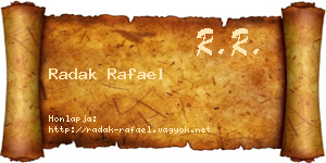 Radak Rafael névjegykártya